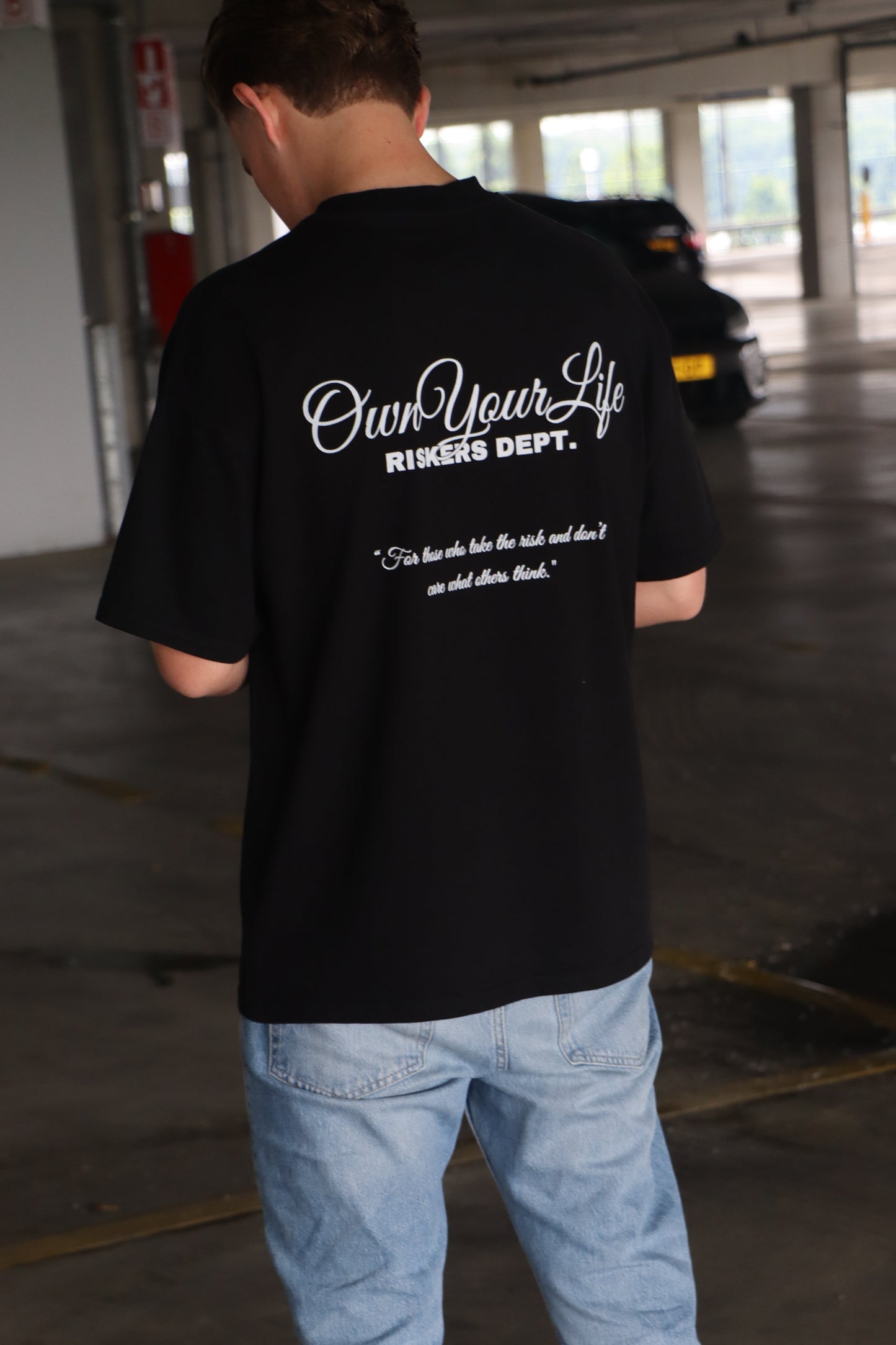 OWN YOUR LIFE RISKERS DEPT. T-SHIRT BLACK