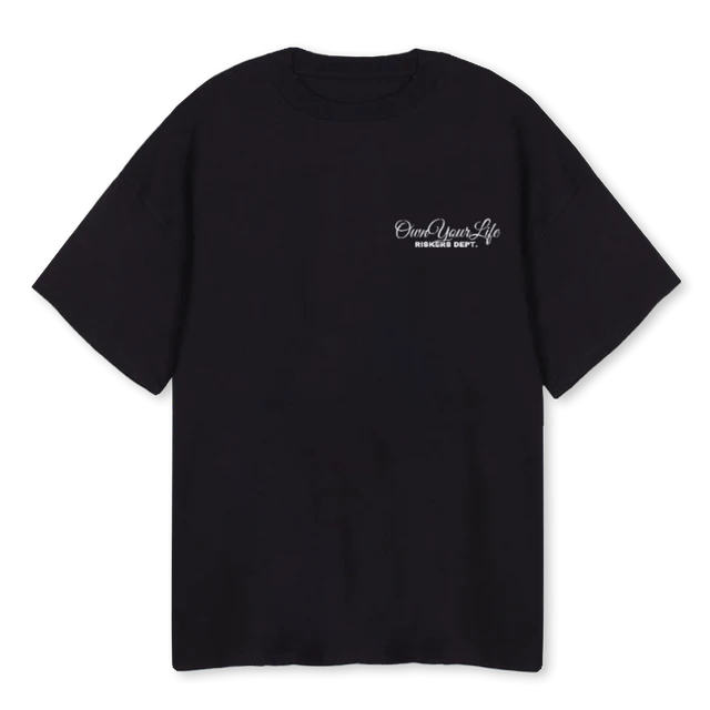 OWN YOUR LIFE RISKERS DEPT. T-SHIRT BLACK
