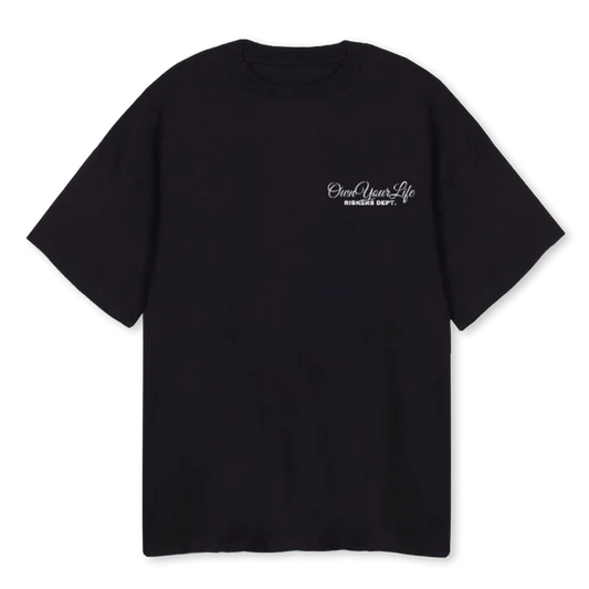 OWN YOUR LIFE RISKERS DEPT. T-SHIRT BLACK